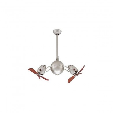 Ventilateur Plafond Acqua 99cm Nickel Brossé Acajou