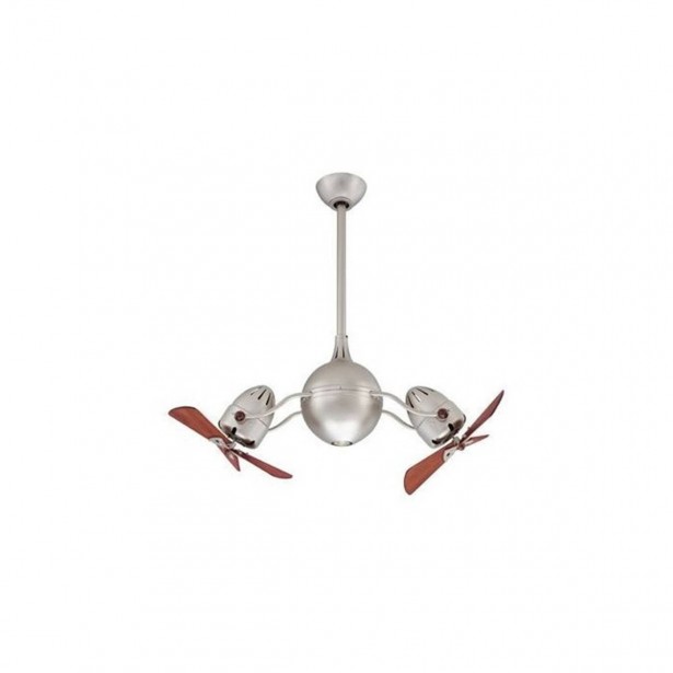Ventilateur Plafond Acqua 99cm Nickel Brossé Acajou