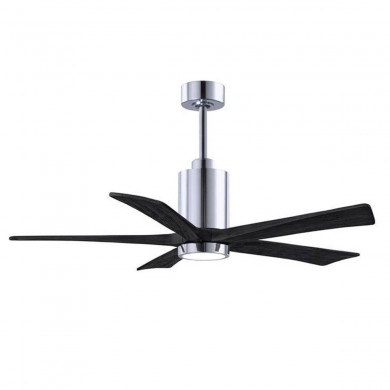 Ventilateur Plafond Patricia-5 132cm Chromé Poli Noir