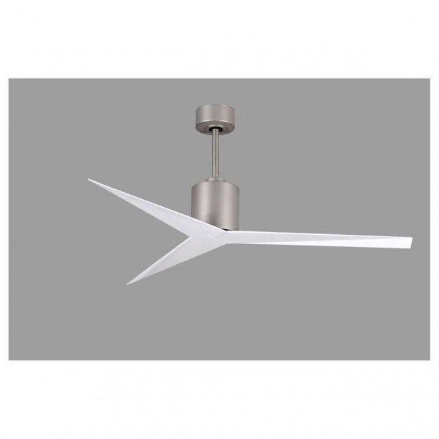Ventilateur Plafond Eliza 142cm Nickel Brossé Blanc Brillant