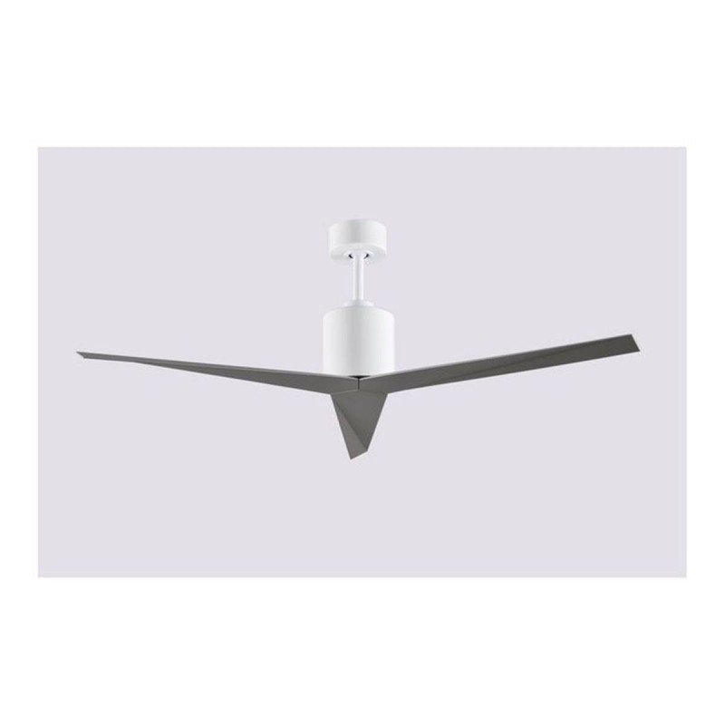 Ventilateur brumisateur en suspension noir et blanc avec pales élégantes, design moderne. Comment choisir un ventilateur brumisateur intégré.