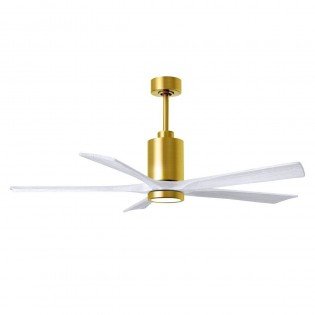 Ventilateur de plafond doré avec lumières intégrées et trois pales blanches, style moderne. meilleure ventilation avec lumière