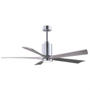 Ventilateur de plafond moderne en métal, avec motorisé et pales élégantes à 5 branches; silencieux et design contemporain.