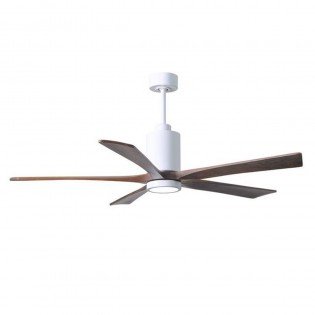 Ventilateur de plafond moderne avec moteurs et tige blanche, conçu pour déstratifier l’air en hauteur. intégrant le concept de comment dimensionner un destratificateur de manière fluide.